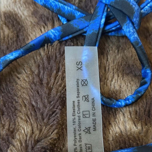 Vibrant Blue Animal Print Bikini - Picture 7 of 7